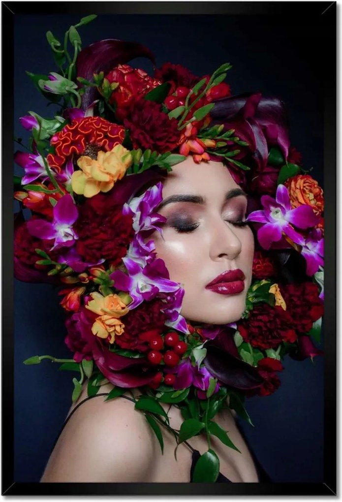 Poszterek keretben 40x60 Virágos szépség Csaj