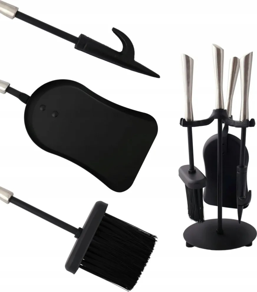 Kandalló Szett 3 Részes Kandalló Seprűlapát Akcesoria Acél