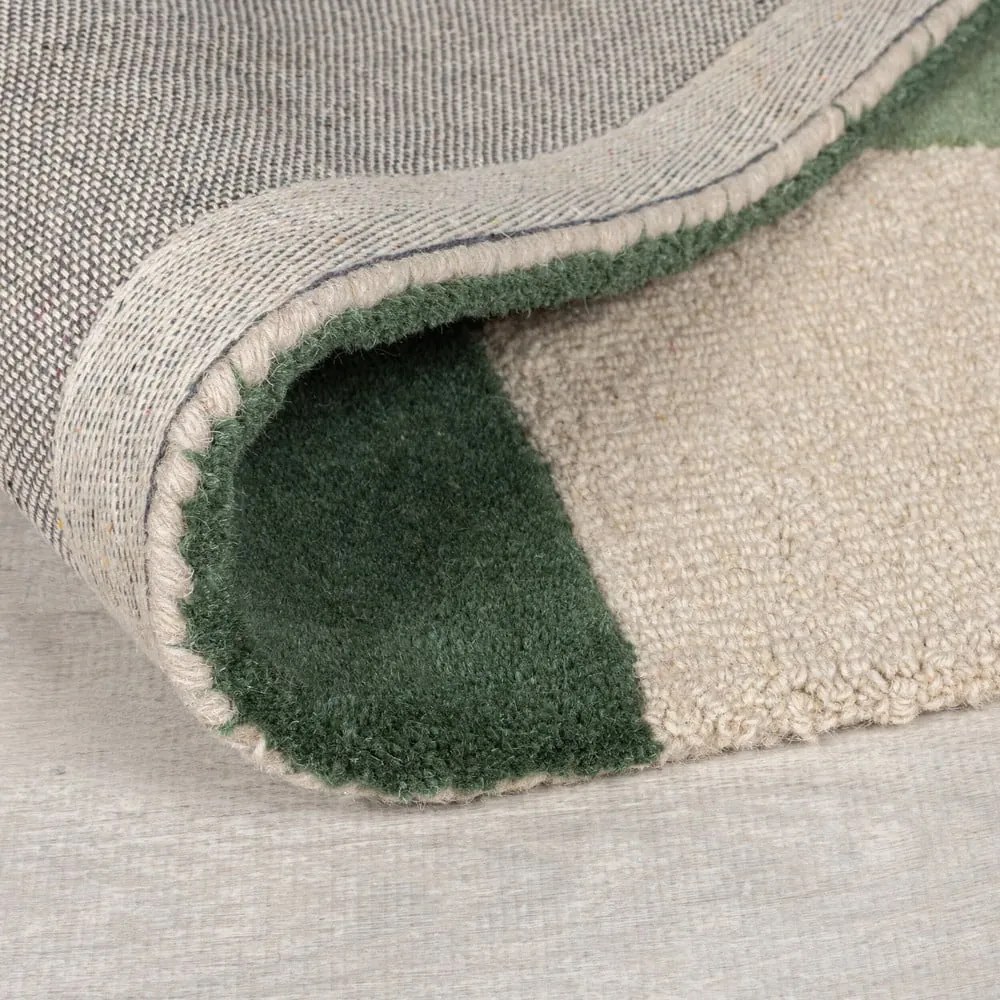 Zöld kézi szövésű gyapjú szőnyeg 160x230 cm Glow Green &amp; Blue – Flair Rugs