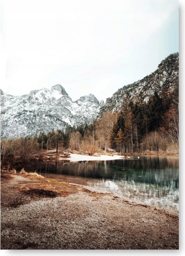 Hegyek Tó Barna poszter A2 59,4x42cm #215