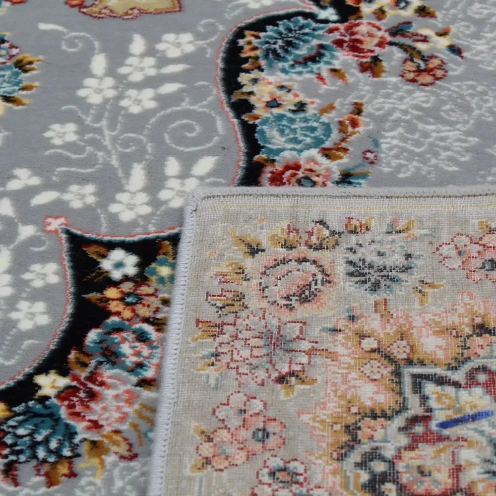 Perzsa szőnyeg szürke TABRIZ 200x300 exkluzív nappali szőnyeg akrilból