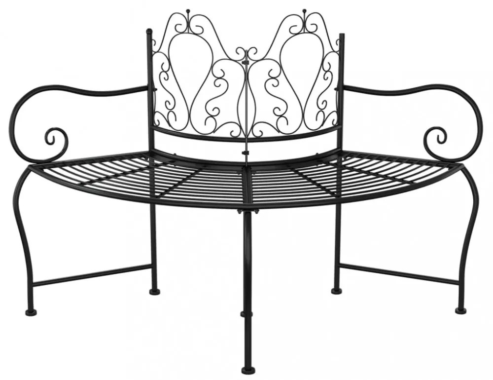 fekete acél fa körüli pad 150 cm