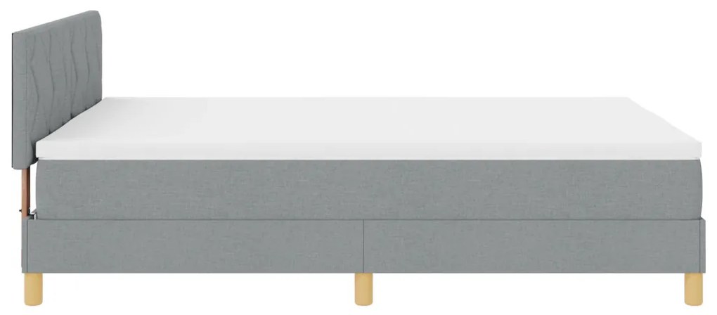 Boxspring ágy matraccal világosszürke 160x200 cm szövet