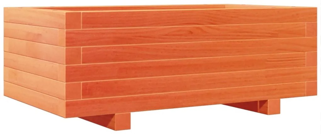 viaszbarna tömör fenyőfa kerti virágláda 70x40x26,5 cm