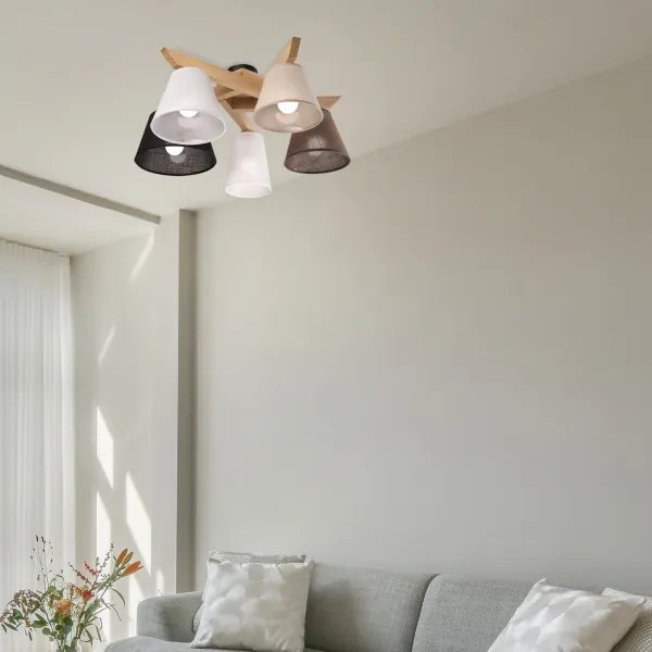 Brilagi - LED Felületre szerelhető csillár ANTHONY 5xE14/40W/230V tölgy