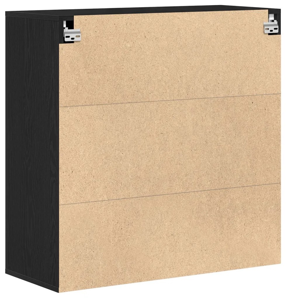Falipolc Fekete tölgy 80x33x80 cm Szerelt fa
