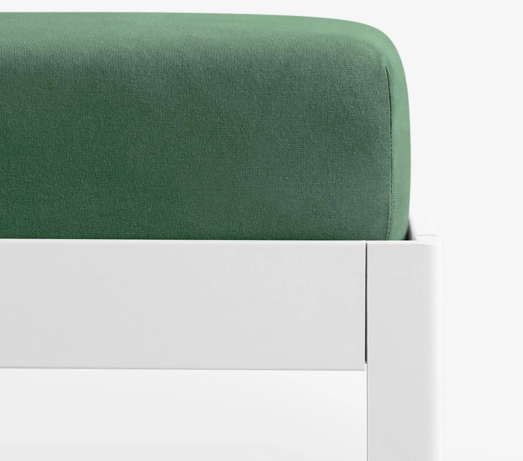 Goldea jersey körgumis lepedő - sötétzöld 140 x 200 cm