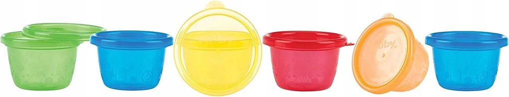 Nuby Pick Nick Snack Cups 6x120 ml tál fedővel, BPA-mentes mix