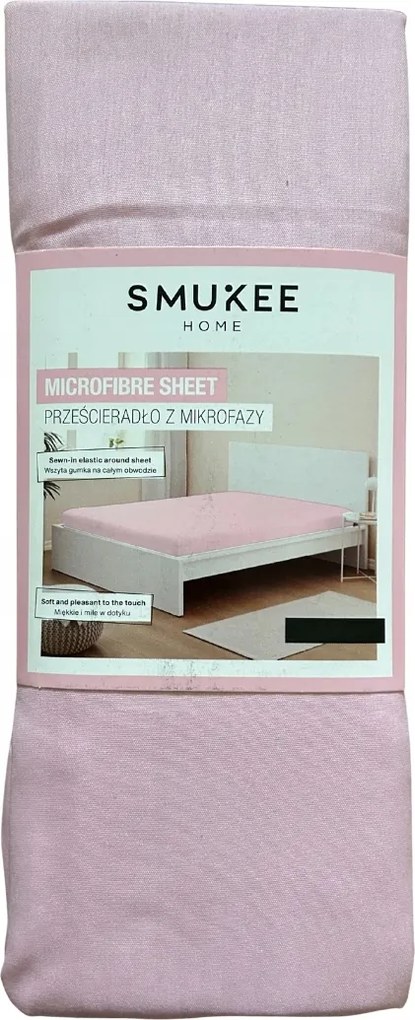 Mikrofázisos gumis lepedő 160 x 200 x 25 cm Rózsaszín