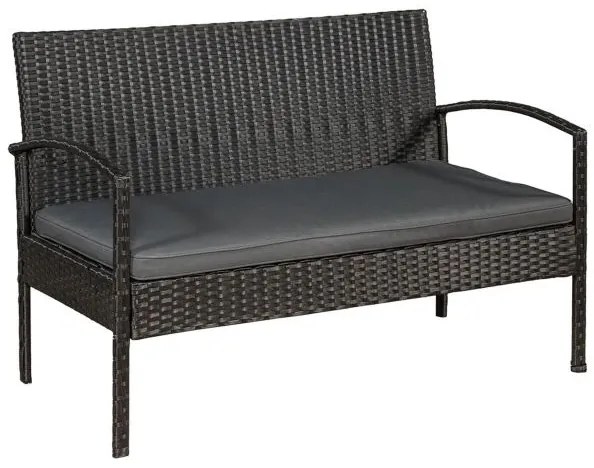 Juskys Trinidad polyrattan bútor szett - fekete