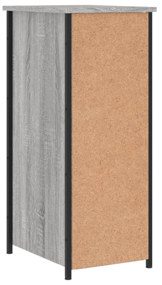 2 db szürke sonoma színű szerelt fa éjjeliszekrény 32x42x80 cm