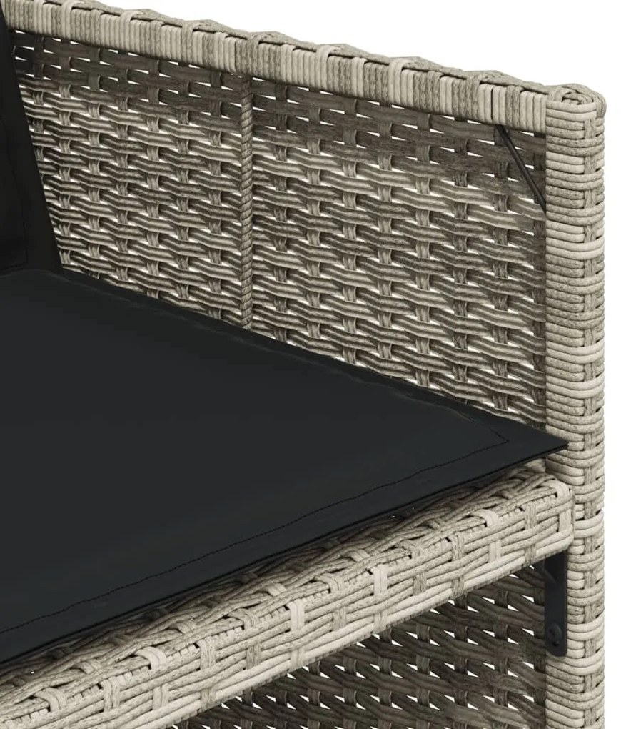 vidaXL 13 részes szürke polyrattan kerti étkezőgarnitúra párnákkal