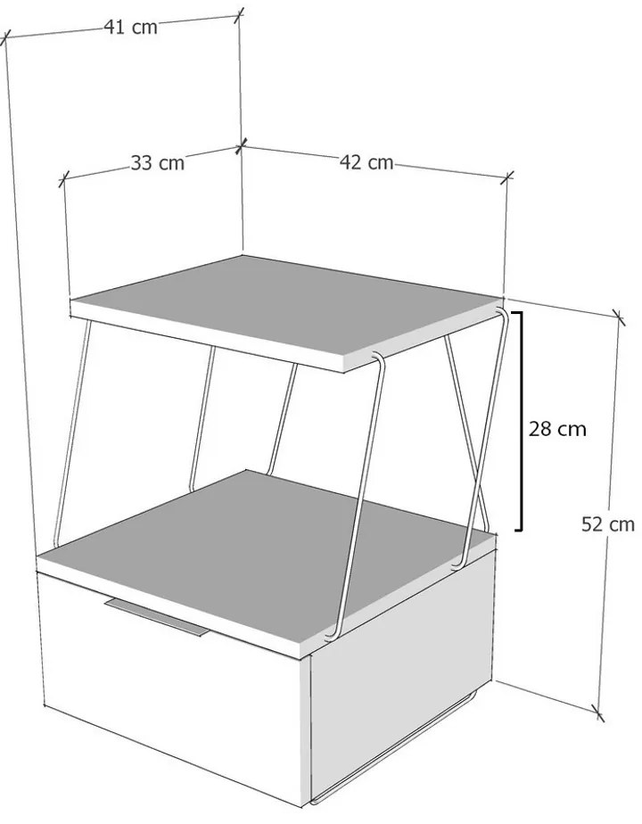 Éjjeliszekrény Tekoba White