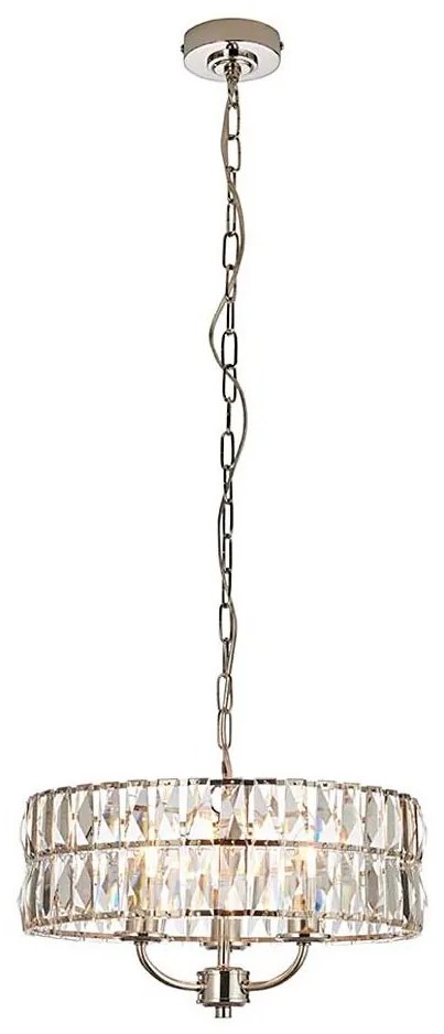 Endon 104466 - Csillár láncon CLIFTON 3xE14/6W/230V fényezett króm/átlátszó