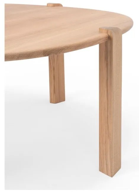 Natúr színű tölgyfa kerek dohányzóasztal ø 100 cm Kulin – Gazzda