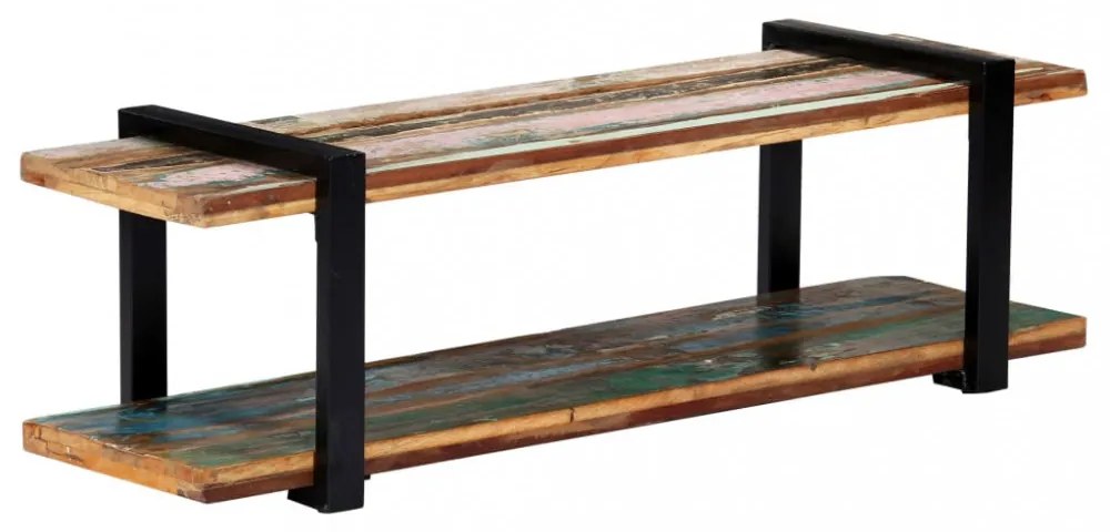 tömör újrahasznosított fa TV szekrény 130 x 40 x 40 cm