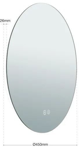 Orion 13-398/45 - FOCUS LED világítású tükör, 18W, 45 cm, IP44