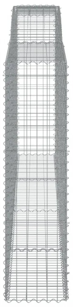 vidaXL 2 db íves horganyzott vas gabion kosár 400x50x180/200 cm