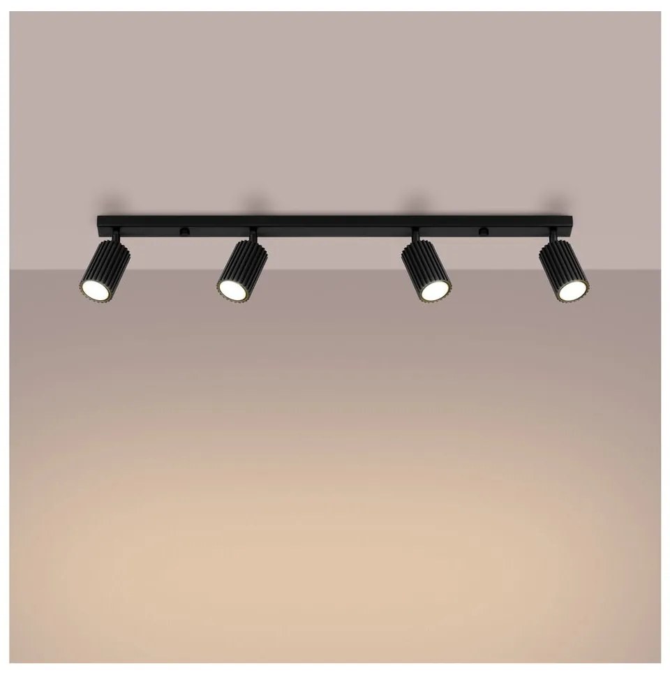 Fekete spotlámpa 6,5x81 cm Gleam – Sollux