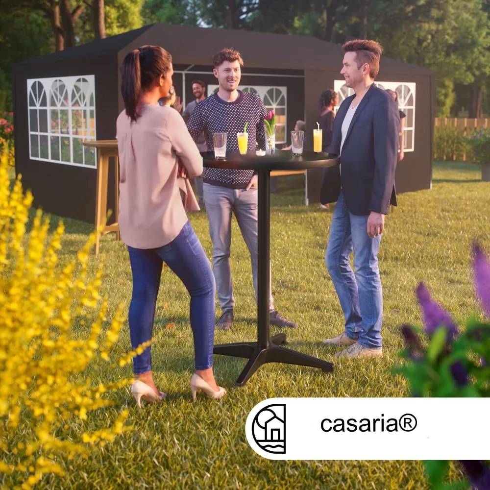 Casaria® Alumínium bárasztal Ø60 cm összecsukható - fekete