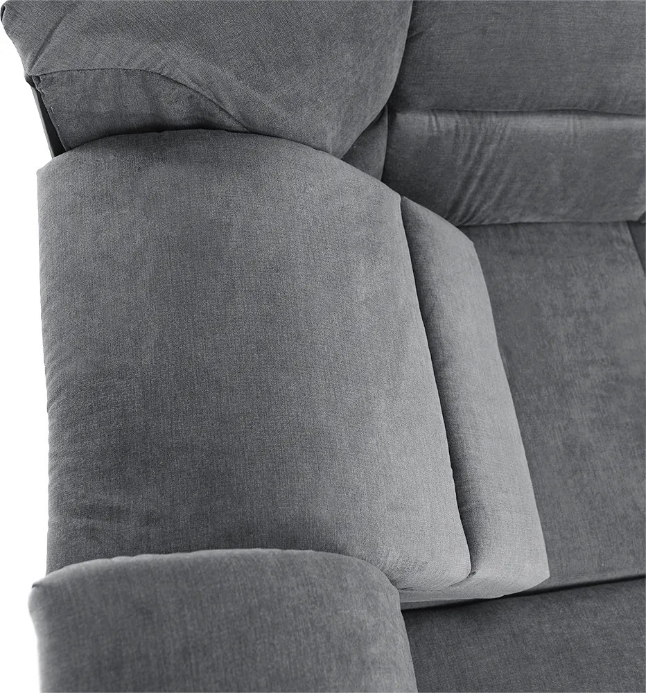 Kinyitható ülőgarnitúra, szürke szövet, balos, SANTIAGO