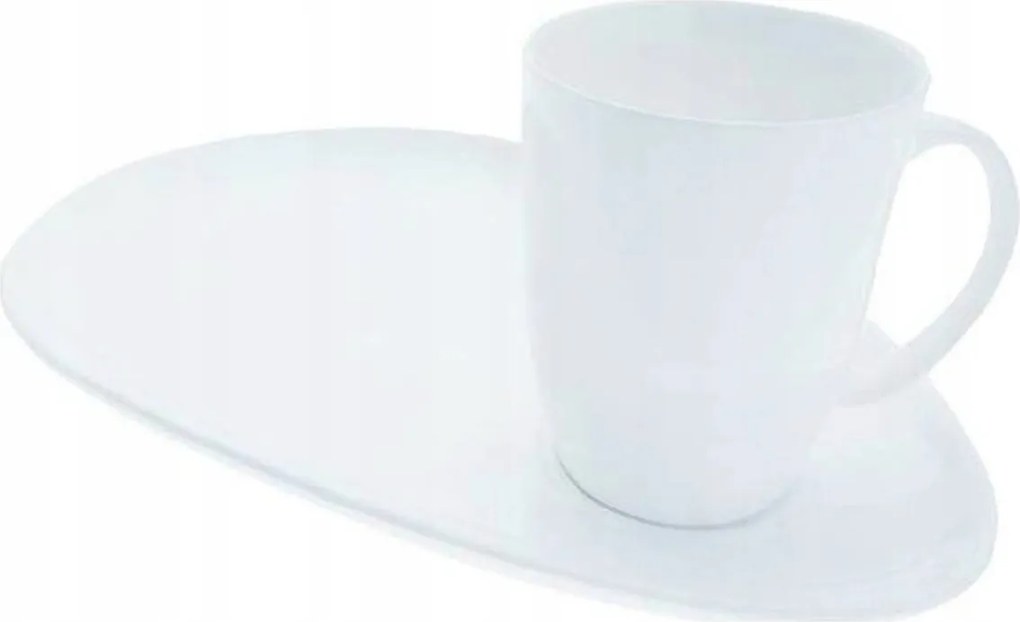 Fehér Basics csésze és csészealj, 250 ml