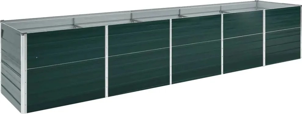 vidaXL zöld horganyzott acél kerti magaságyás 400 x 80 x 45 cm