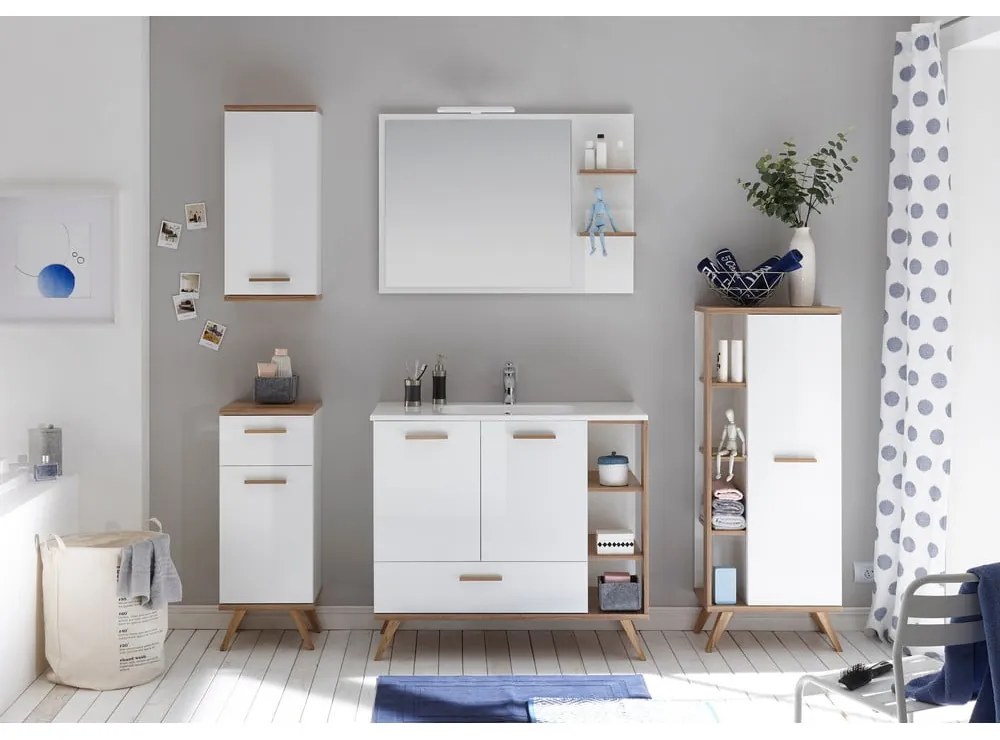 Fehér alacsony fürdőszoba szekrény 51x128 cm Set 923 - Pelipal