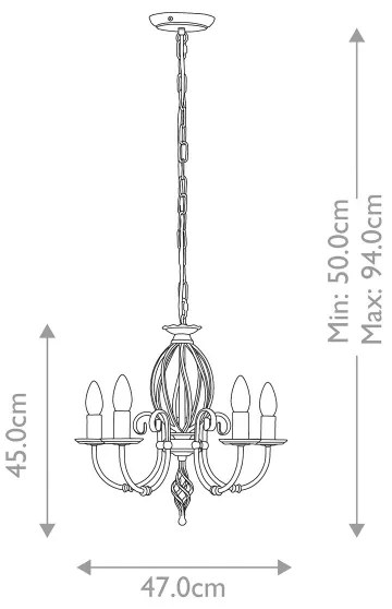 Elstead ART5-AGD-BRASS - Csillár láncon ARTISAN 5xE14/60W/230V