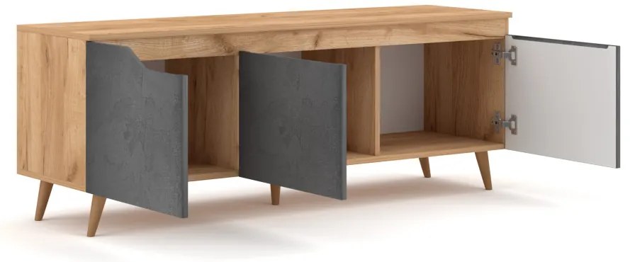 TV szekrény Craft arany / grafit beton színkombinációban – TUE