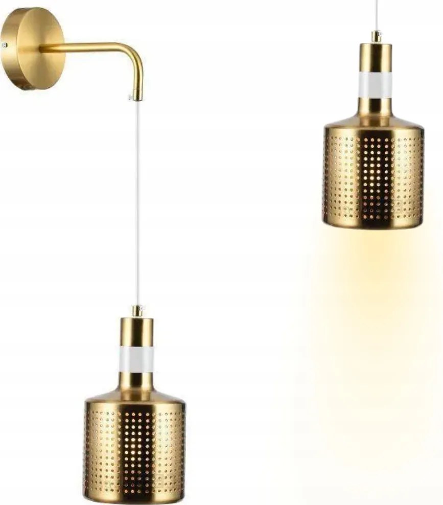 Elegáns Arany/fehér Fali Lámpa Fém Lámpabúra Modern E27