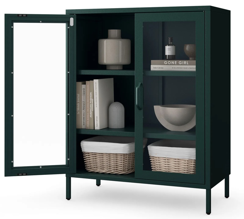 Vitrin GINA, 800 x 1015 x 400 mm, Modern: palack zöld