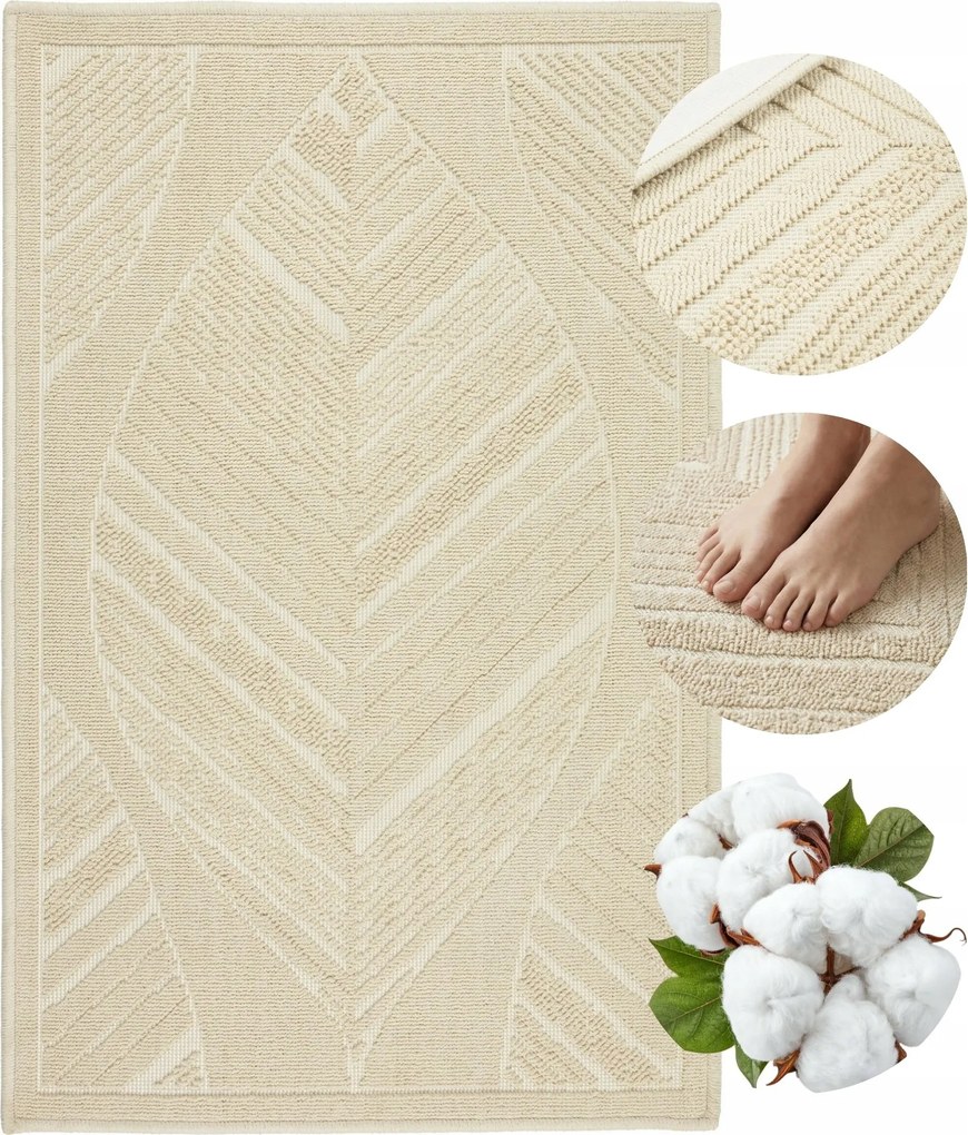 Fürdőszobaszőnyeg Egyiptomi Pamut Nedvszívó Csúszásgátló Mosható 50x80cm