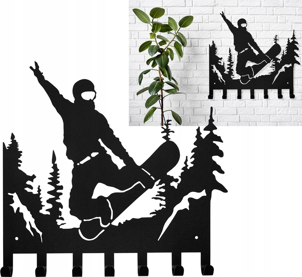 Ruhatartó akasztó kulcstartó Snowboard Loft Fekete