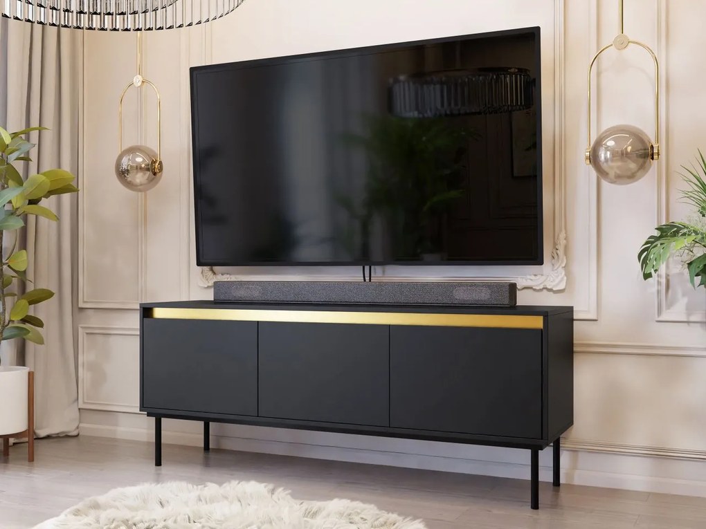 TV szekrény Gelean 3D (fekete + arany) . 1106217
