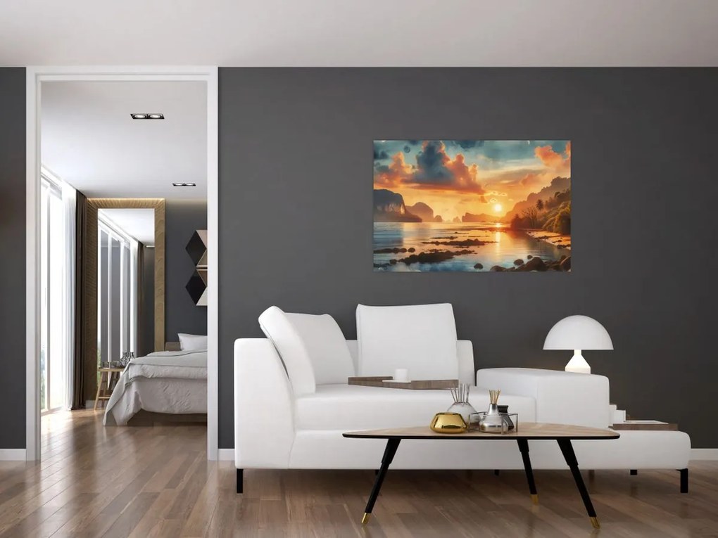 Kép - Kilátás a partról (90x60 cm)