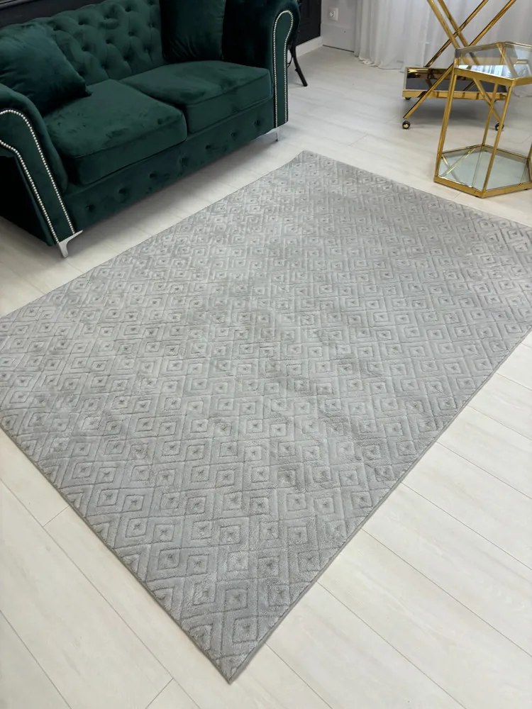 Salerno 3649 szürke shaggy szőnyeg 160x220 cm