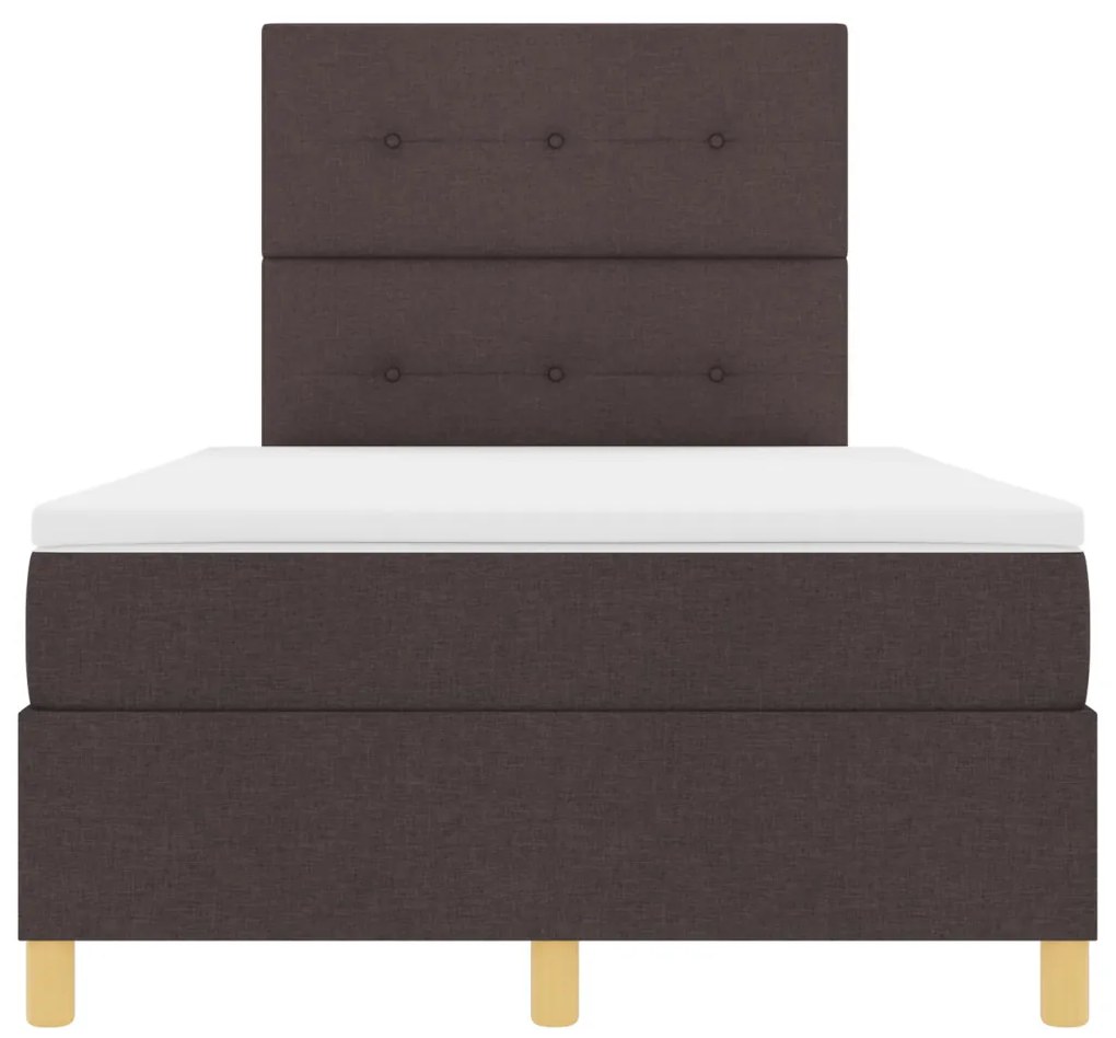 Boxspring Ágy Mattal & LED Sötétbarna 120x200 cm Szövet