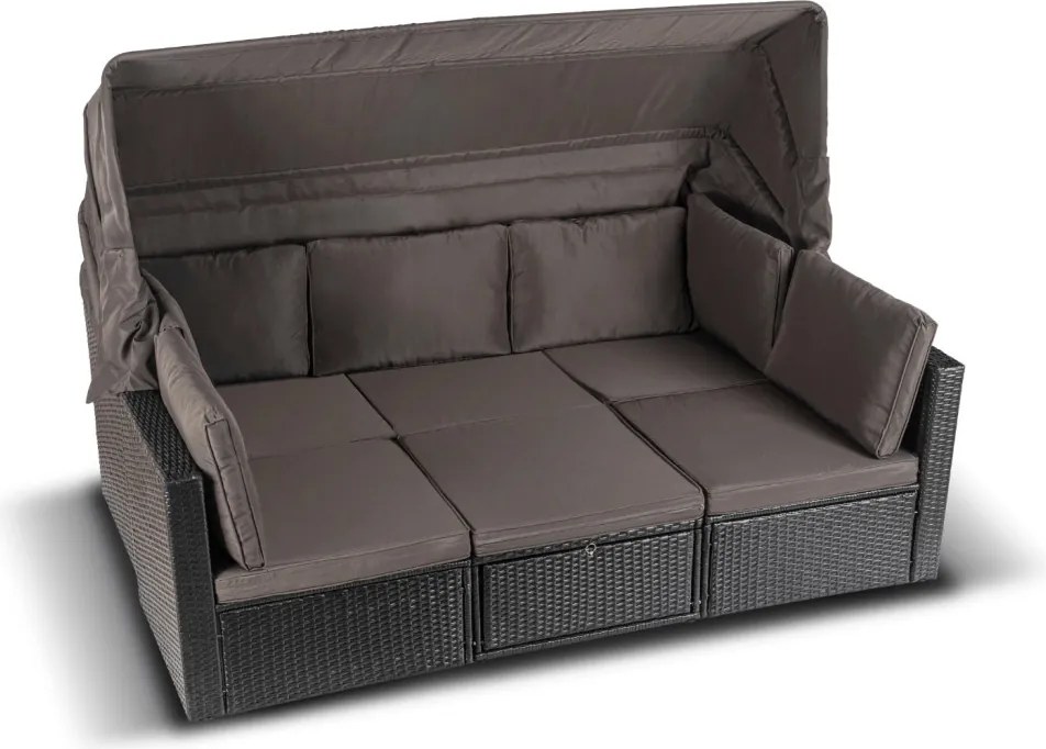 Kerti bútor szett fekete/barna színben – CALIENTE