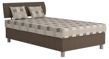 GEORGE kárpitozott ágy 120x200 cm, tárolóval és matraccal, barna