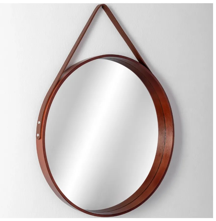 Tutumi Tutumi, kerek tükör 59 cm barna csíkon NBKL-18013, sötétbarna, HOM-09696