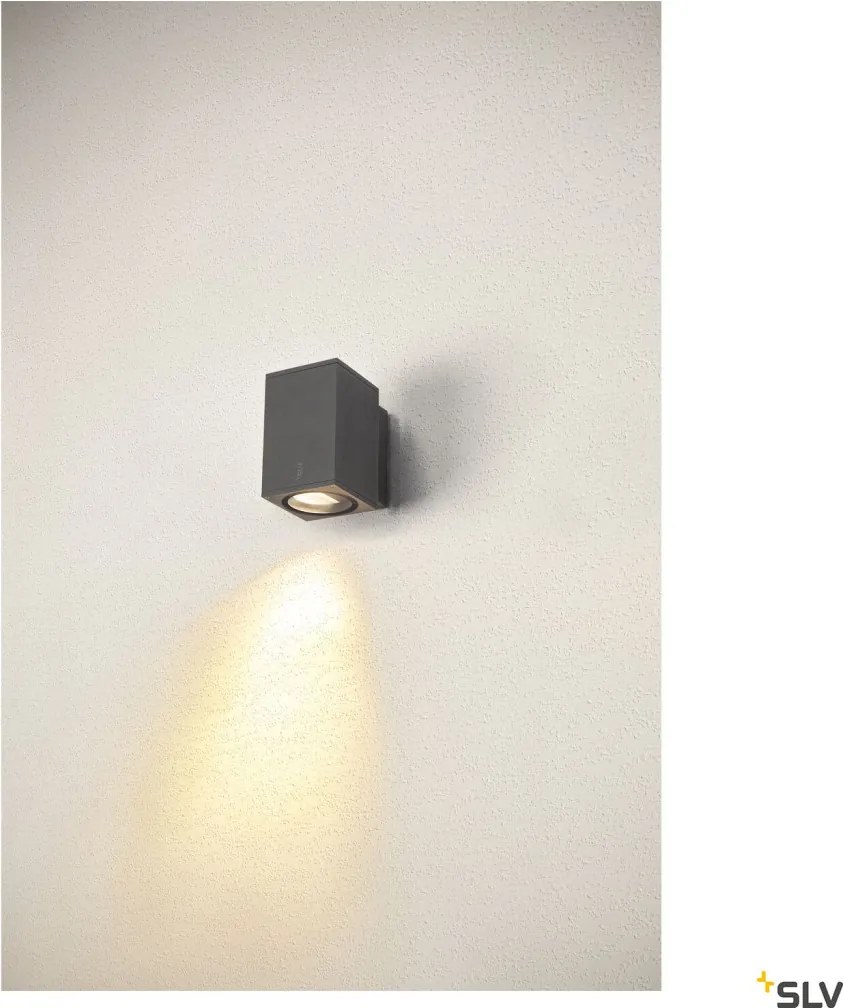 SLV 1003417 ENOLA SQUARE Modern Kültéri Fali Lámpa Antracit, Átlátszó LED IP65