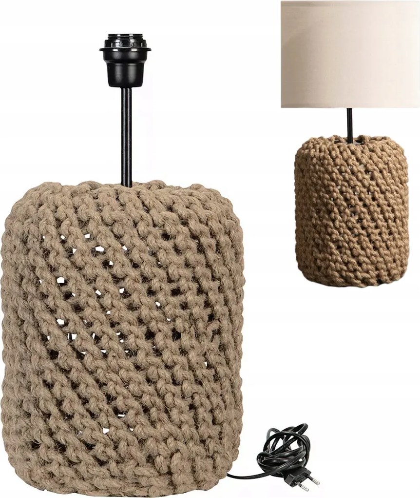 Boho Lámpa 50cm álló asztali éjjeli álló bézs juta
