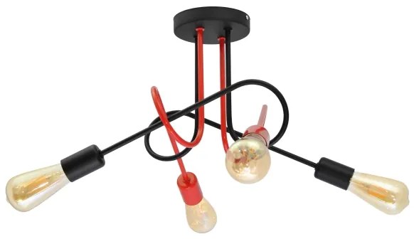 Felületre szerelhető csillár OXFORD 4xE27/15W/230V fekete/piros