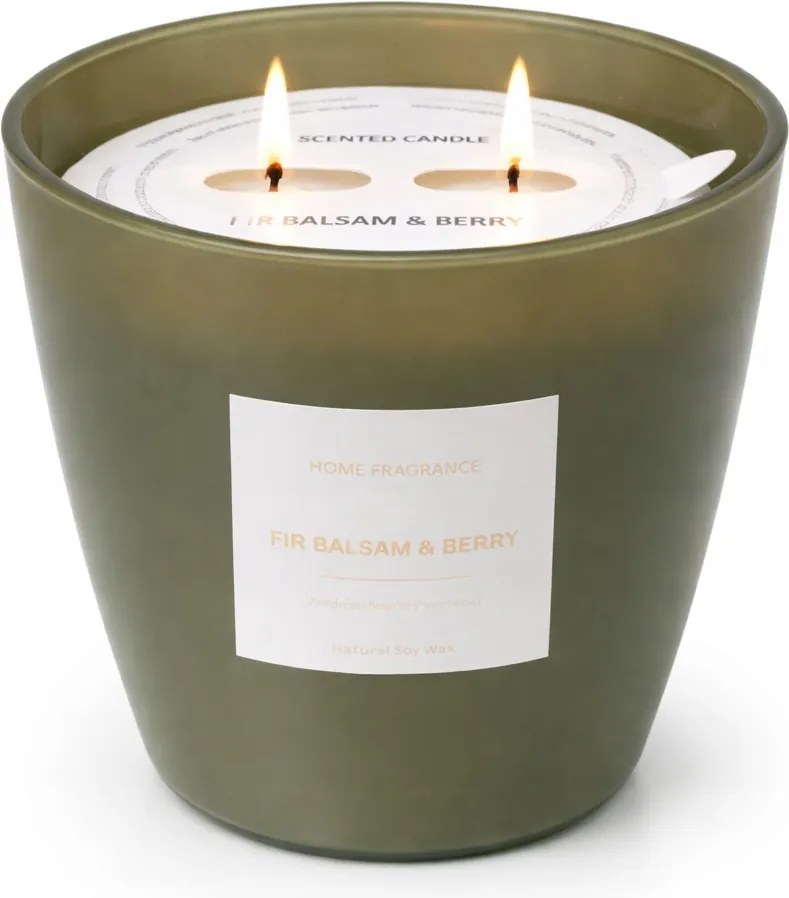 Dekorációs gyertya Fir Balzsam Berry 13,5x13,5cm 42h