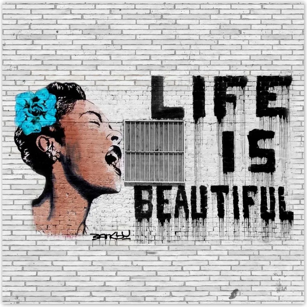 Poszterek 70x70 Banksy Life is beautiful