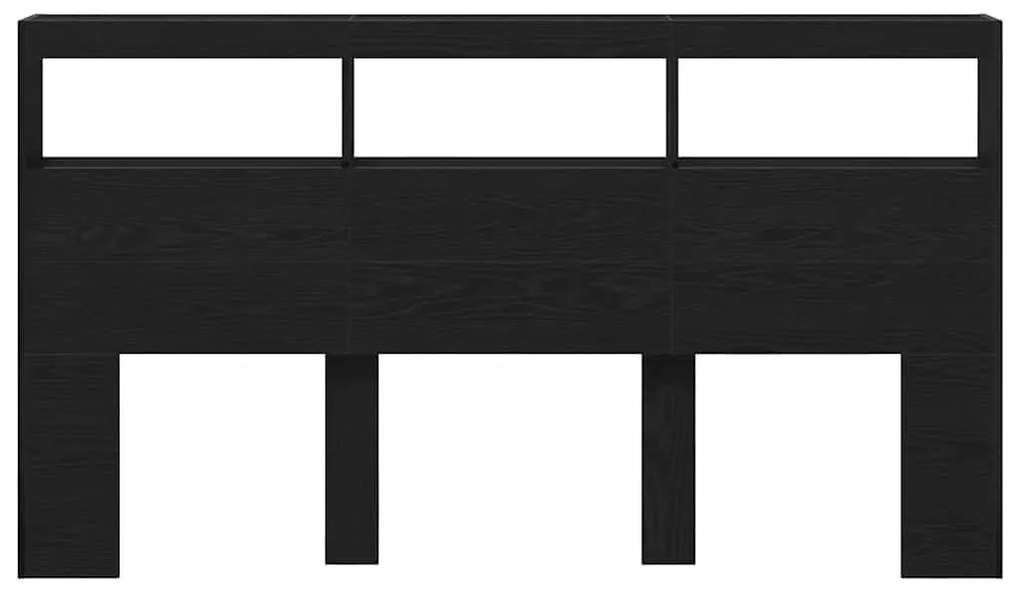 fekete tölgy színű áthidalószekrény LED-ekkel 180 x 17 x 102 cm