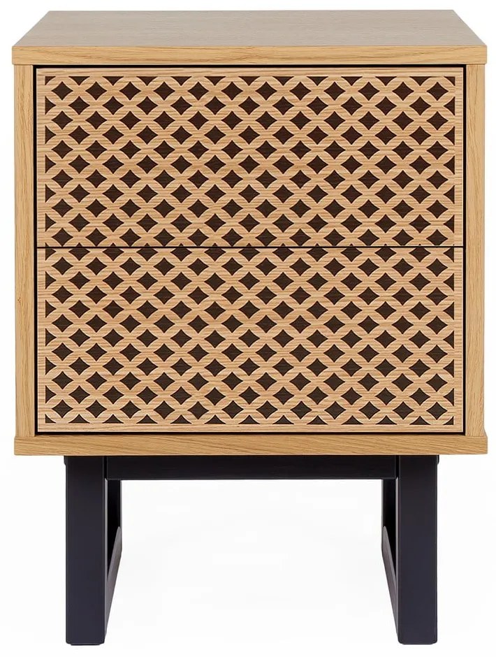 Camden Diamond Print éjjeliszekrény tölgyfa dekorral - Woodman