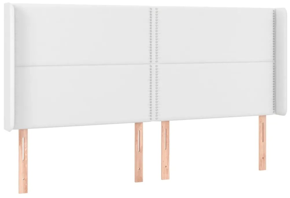 fehér műbőr LED-es fejtámla 163x16x118/128 cm