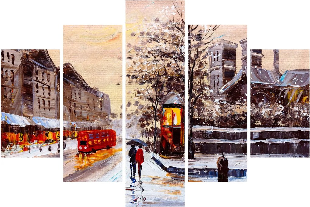 Kép - Egy téli város festménye (150x105 cm)